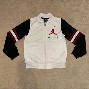 Jordan Kids Jacket Size 5/6 - White and Black with Red Accents